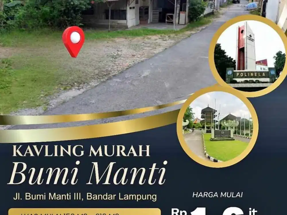 TANAH KAVLING JUMBO DEKAT KAMPUS UNILA HARGA TERJANGKAU LEGALITAS SHM