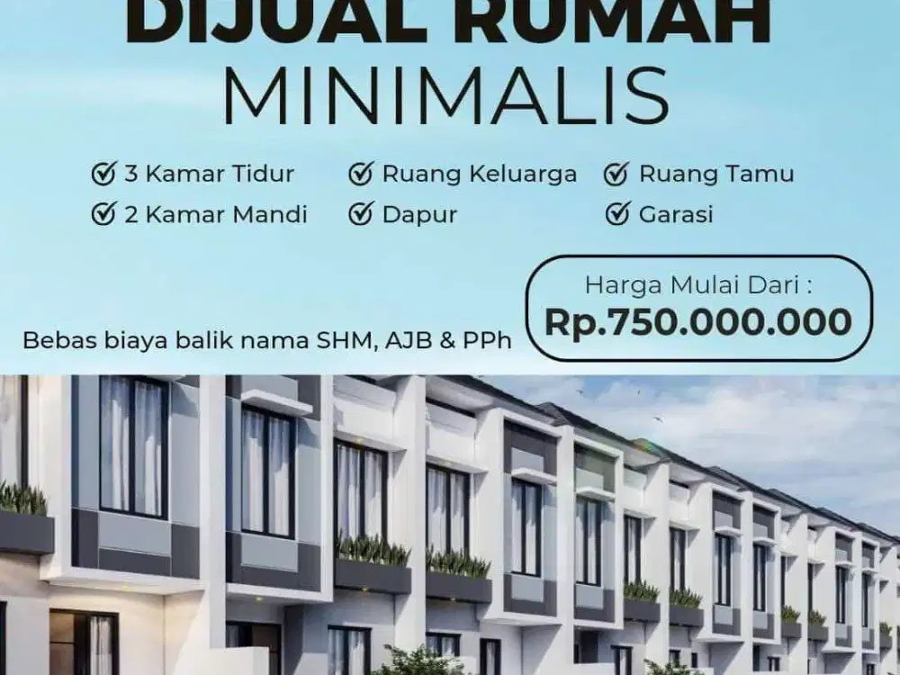 Rumah Cluster di Jatibening dekat stasiun LRT  dekat Tol , Kalimalang