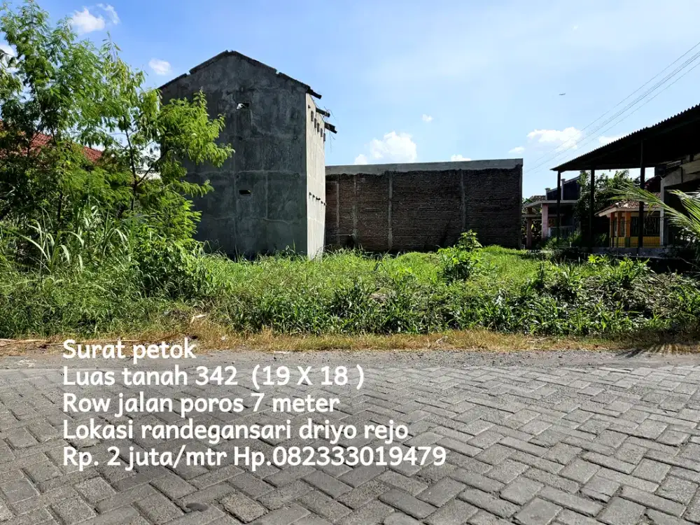 Tanah pekarangan randegansari driyo rejo