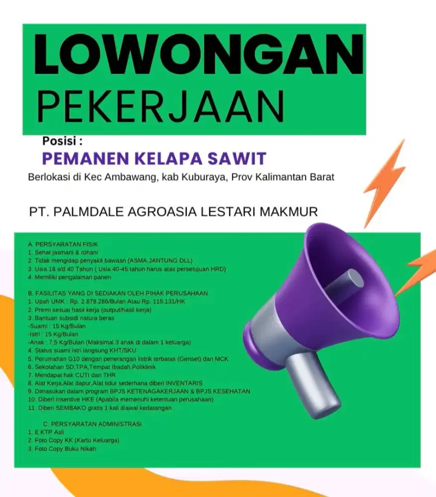 Loker Perkebunan Sawit Kalimantan