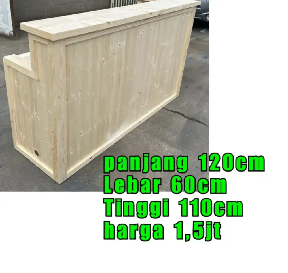 Meja bar, meja kasir, meja laci, meja warung makan resto