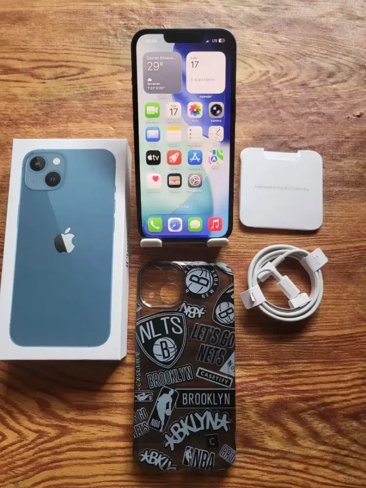 Iphone 13 128gb blue inter fullset mulus