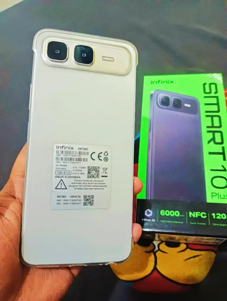 Infinix smart10 plus nfc ram8+8/128 fulset batre6000