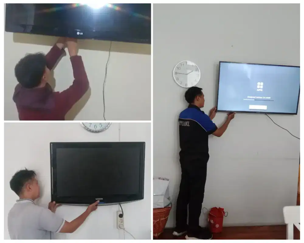 Pasangkan bracket dan Braket plus pasang terima rapih breket led tv