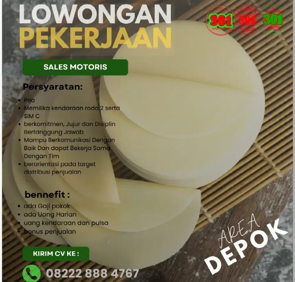 sales motoris canvas  area depok Tangsel jaksel