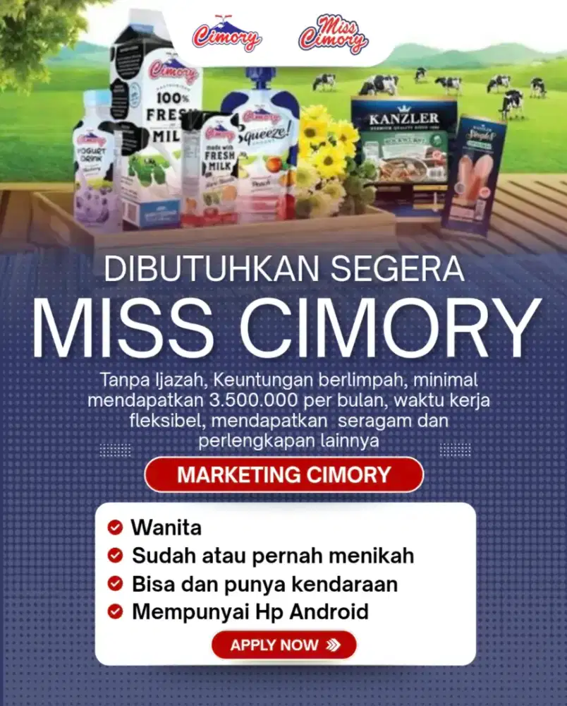 DIBUTUHKAN SEGERA MISS CIMORY