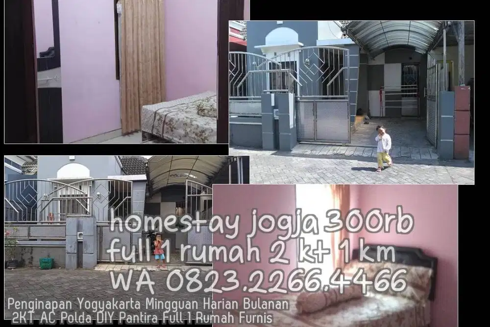 Penginapan Yogyakarta Mingguan Harian Bulanan 2KT AC Polda DIY Pantira