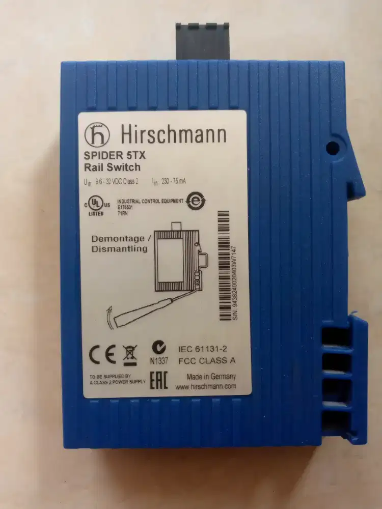 Hirschmann spider 5TX rail switch
