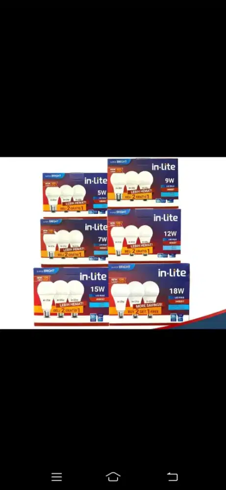 Lampu In-lite LED Bulb Bergaransi