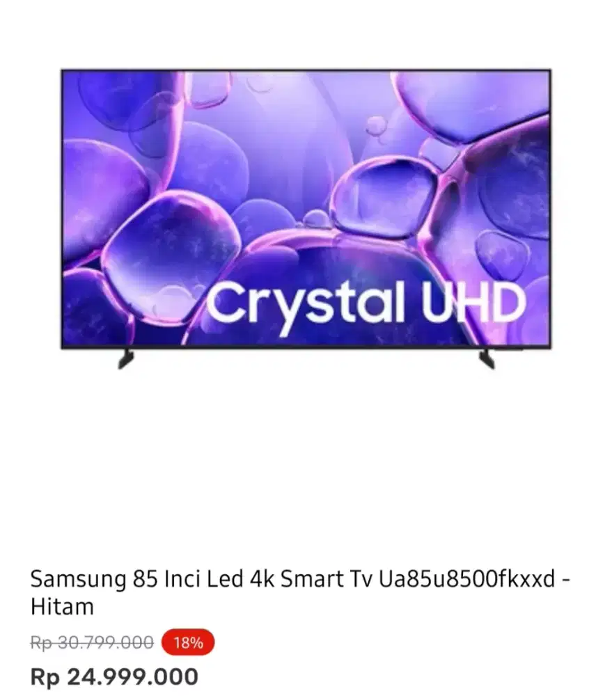 SAMSUNG SMART TV 4K 85 INCI
