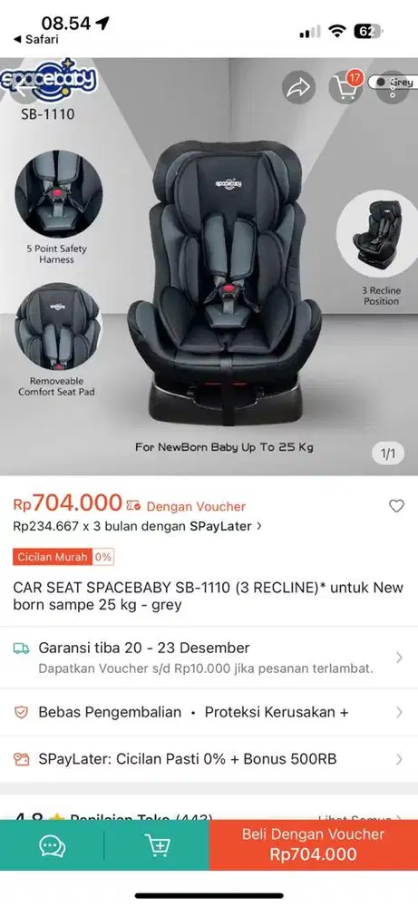 CarSeat Spacebaby SB-1110