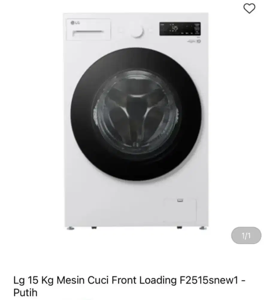 LG mesin cuci front loading 15kg bisa cicilan syarat ktp