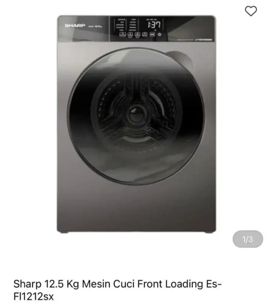 SHARP Mesin cuci 12.5kg front loading bisa cicilan syarat ktp