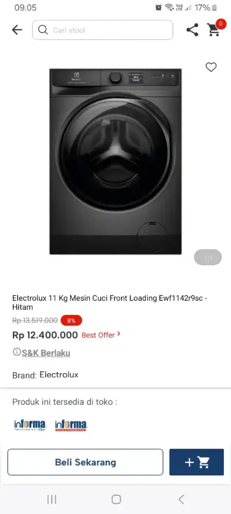 PROMO KREDIT ELECTROLUX 11 LG MESIN CUCI FRONT LOADING