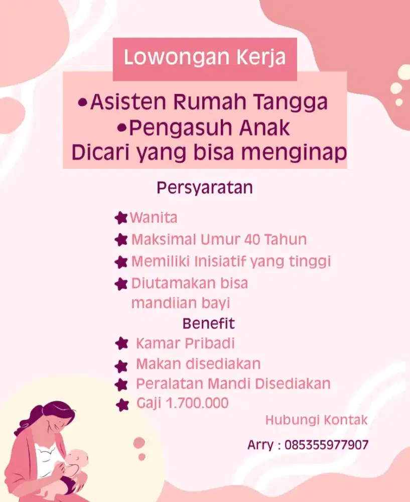 Dicari ART daerah Gunung Sindur