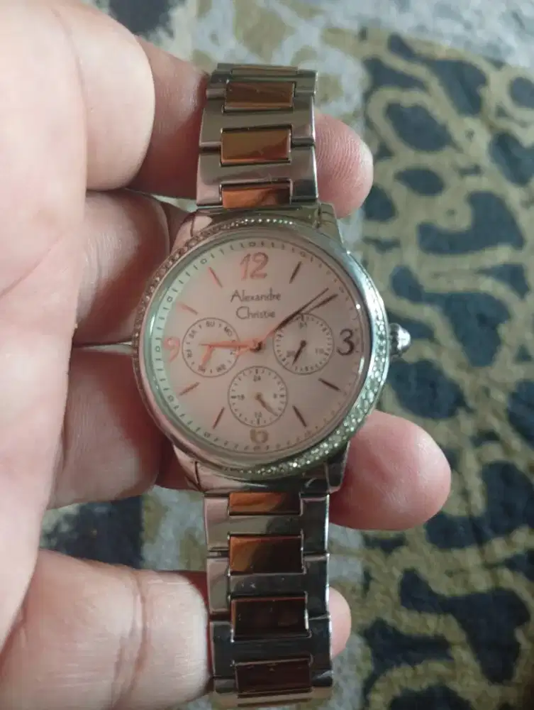Alexandre Christie crono daydate Ori lengkap box buku mulus size 37mm