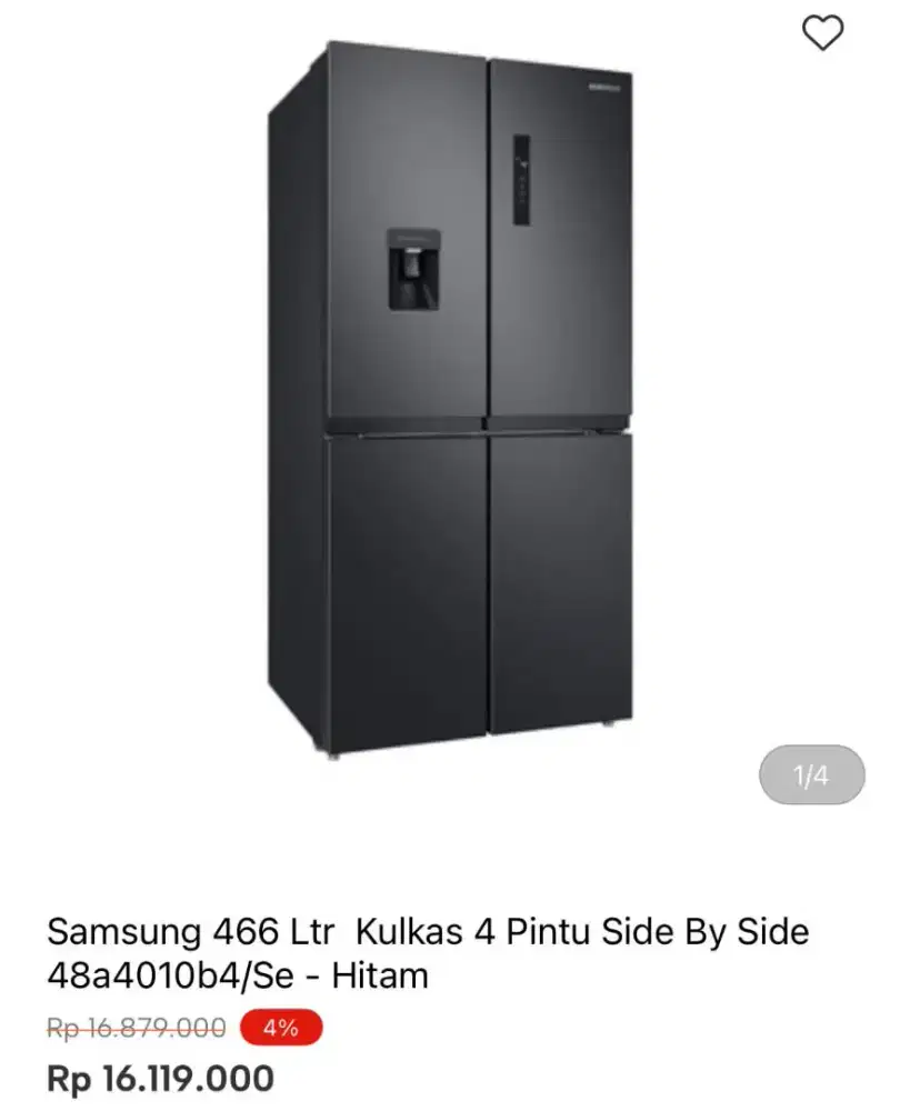 Samsung 466 Ltr Kulkas 4 Pintu Side By Side
48a4010b4/Se