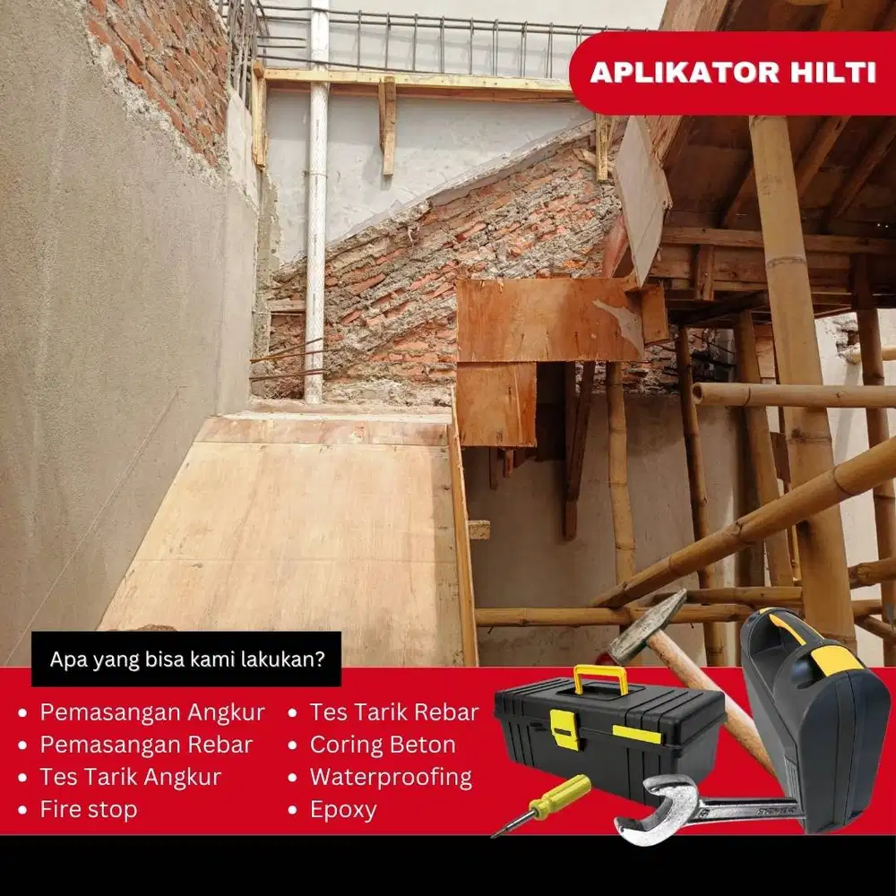 Aplikator Hilti Ahli Pemasangan Besi Rebar untuk Proyek Bangunan