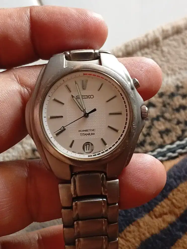 Seiko kinetic Titanium Original jam saja rante b bb 75kg an size 38mm