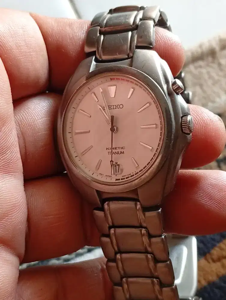 Seiko kinetic Titanium Original jam saja rante b bb 75kg an size 38mm