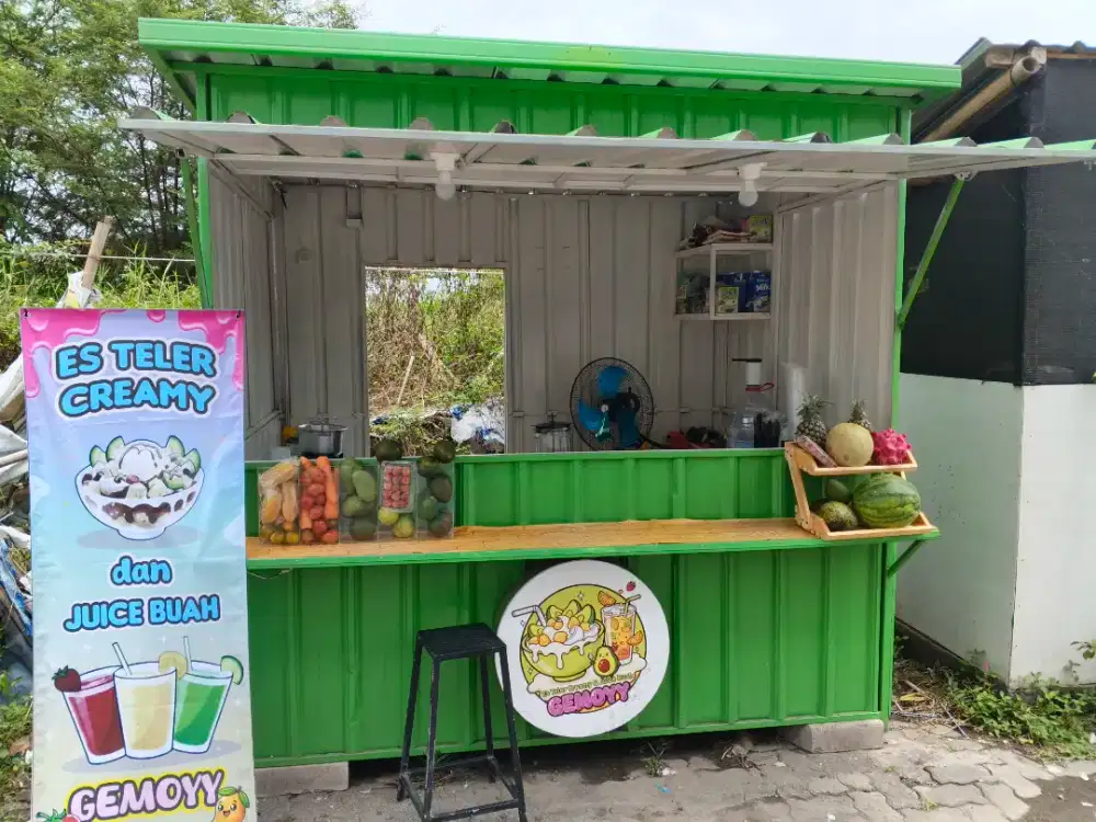 Kontainer both bekas jualan Jus