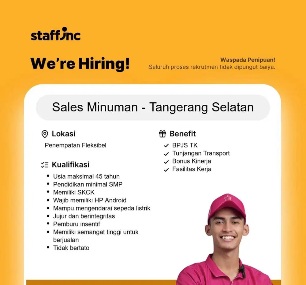URGENT HIRING!!! SALES MINUMAN HAUS AREA JAKARTA, TANGSEL, & DEPOK