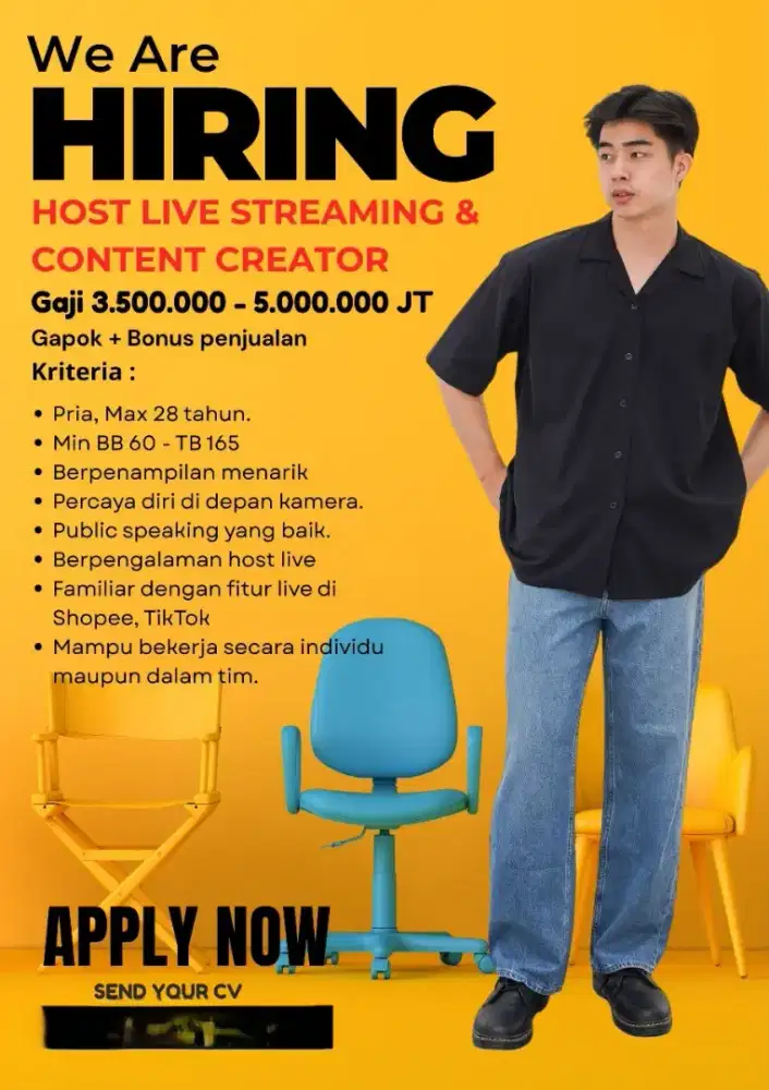 Lowongan Host Live + Conten Creator