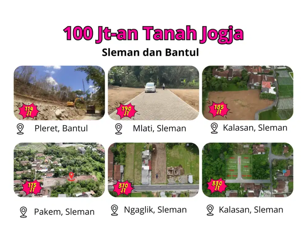 100 Jt Tanah Kavling Jogja 32 Pilihan Lokasi SHM P