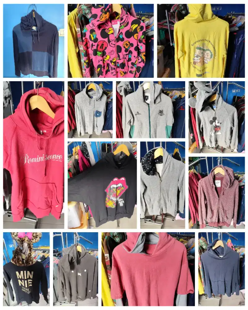 Sweater hoodie sisaan toko thrifting