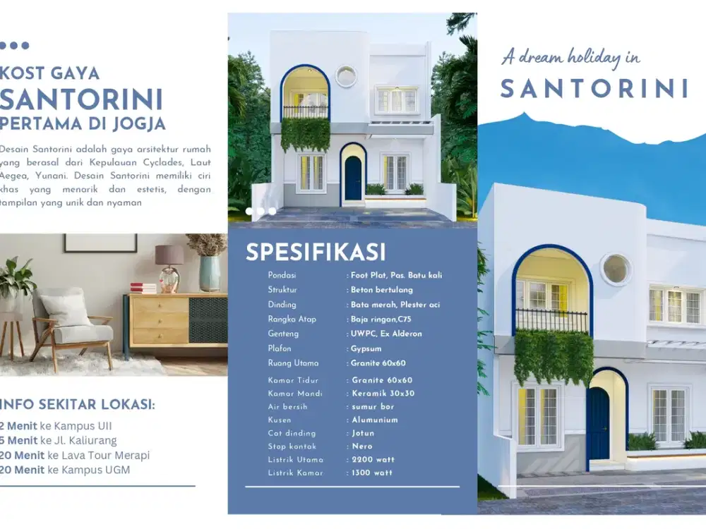 DIJUAL RUMAH KOS SHM SLEMAN BELAKANG KAMPUS UII KAMAR MANDI DALAM