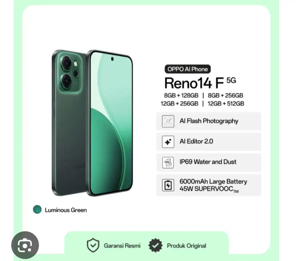 cicilan oppo reno 14 f 5g bunga 0% free 1 kali
