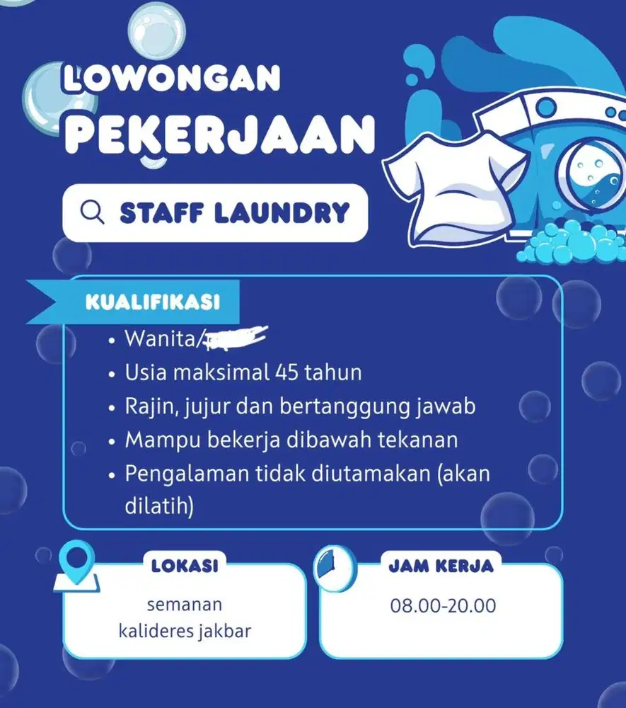 Lowongan kerja laundry