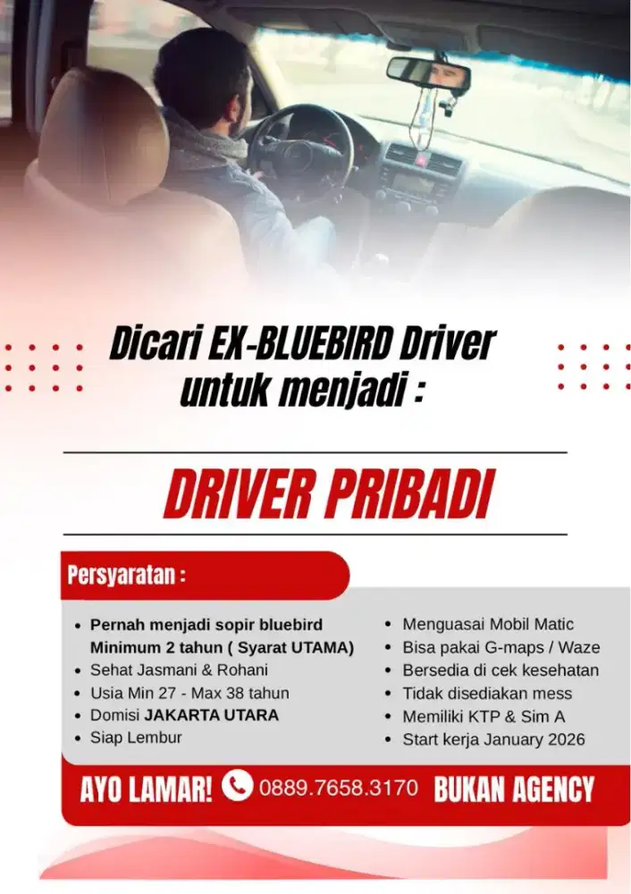 Driver pribadi Ex. Blue Bird