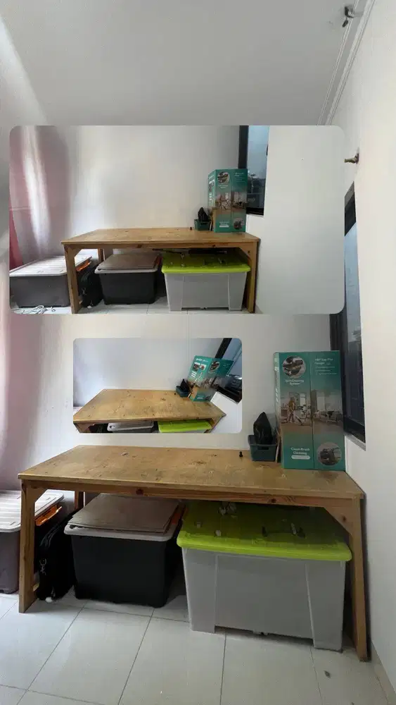 Dijual Meja Kayu & Lemari Piring (Free Rak pengering & Rak Galon)