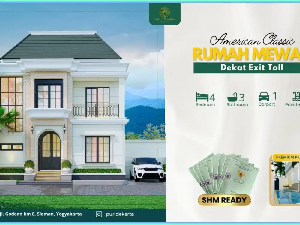DIJUAL RUMAH SHM DEKAT PASAR GODEAN SLEMAN INCLUDE KOLAM RENANG PRIBADI