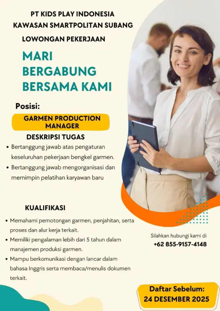 Lowongan Manager Garmen