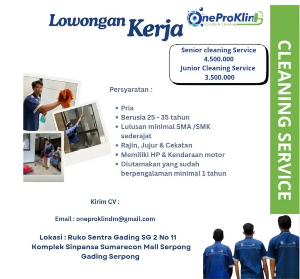 Lowongan Kerja Cleaning Service