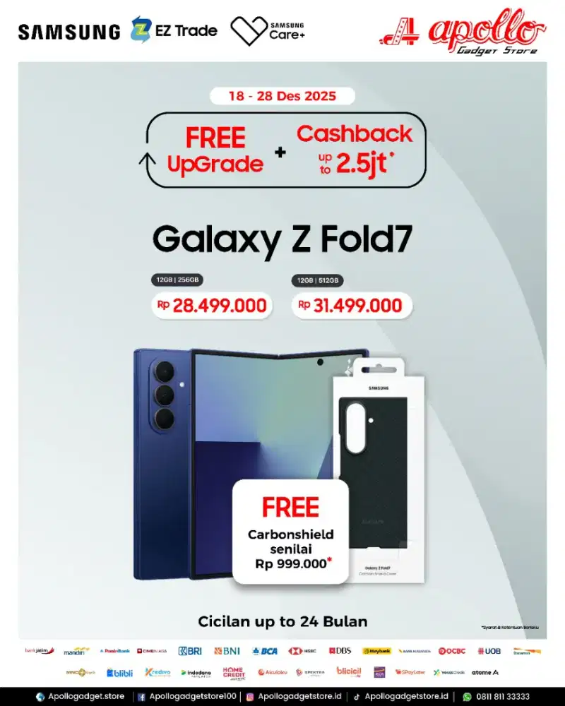 Samsung Galaxy Z Fold 7 12/256GB Bisa Cash atau Kredit