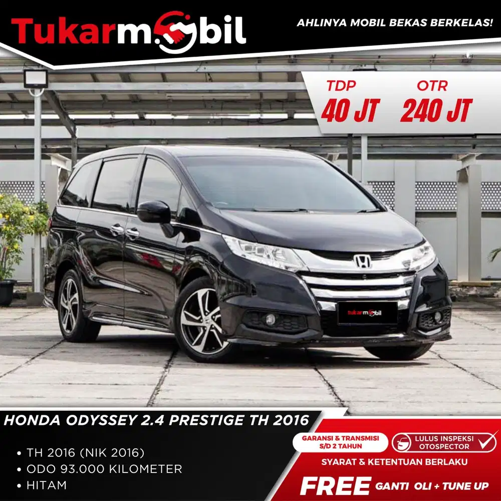 KM FULL RECOD Honda Odyssey 2.4 Prestige Thn 2016