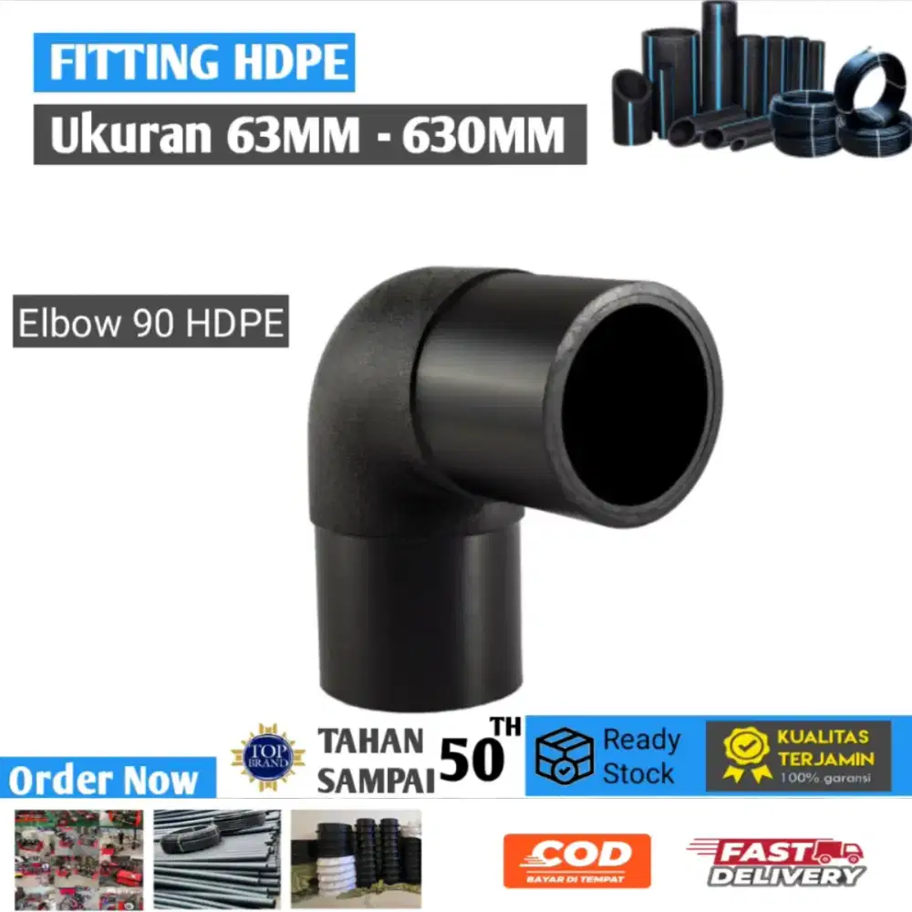 Elbow 90 Hdpe Ukuran 10 Inch 250 mm PN 10 dan PN 16 - Fitting Hdpe