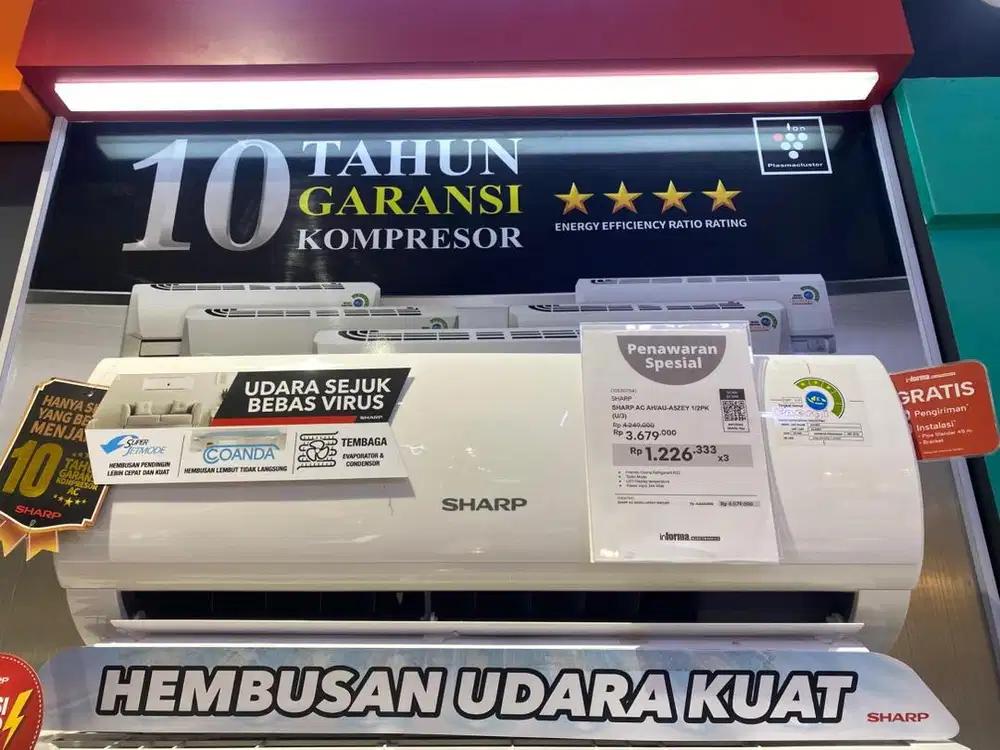 SHARP AC 1/2PK FREE Instalasi bisa cicilan syarat KTP