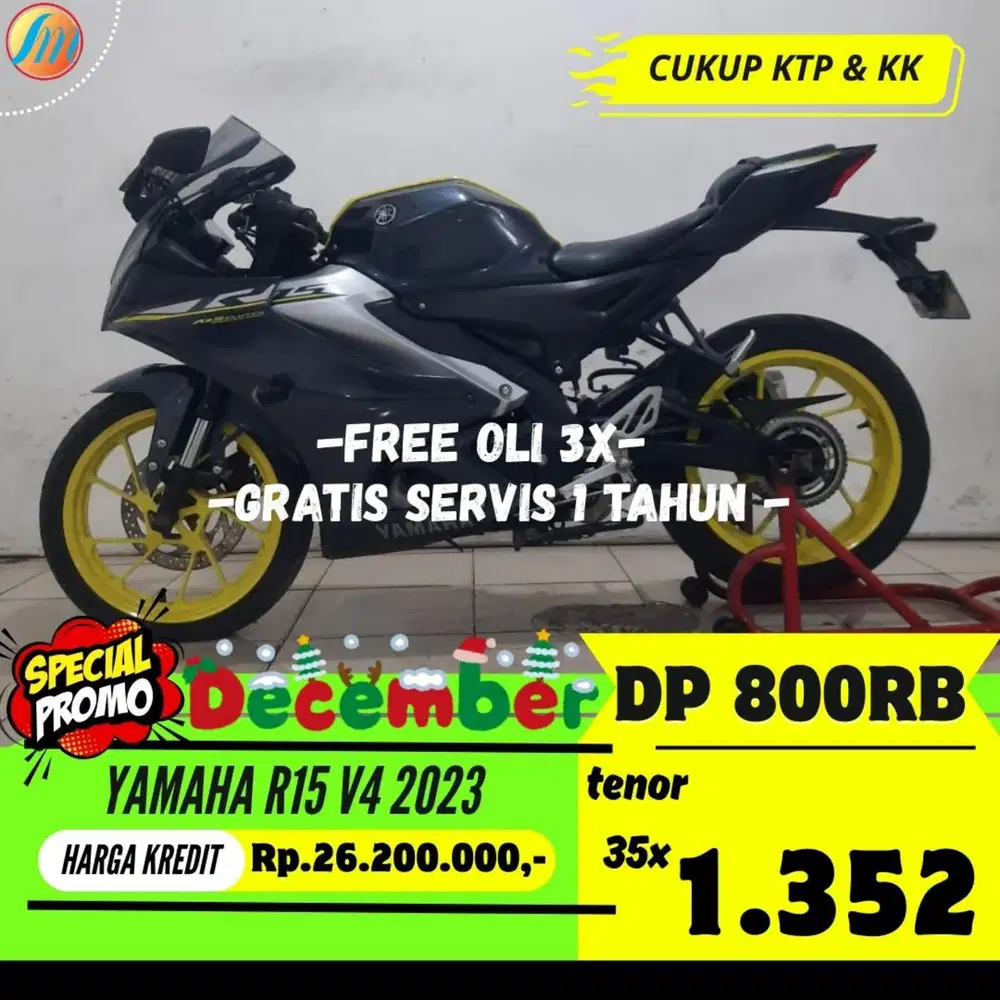 YAMAHA R15 V4 2023 KREDIT DP 800RB ANGSURAN TERJANGKAU BERGARANSI