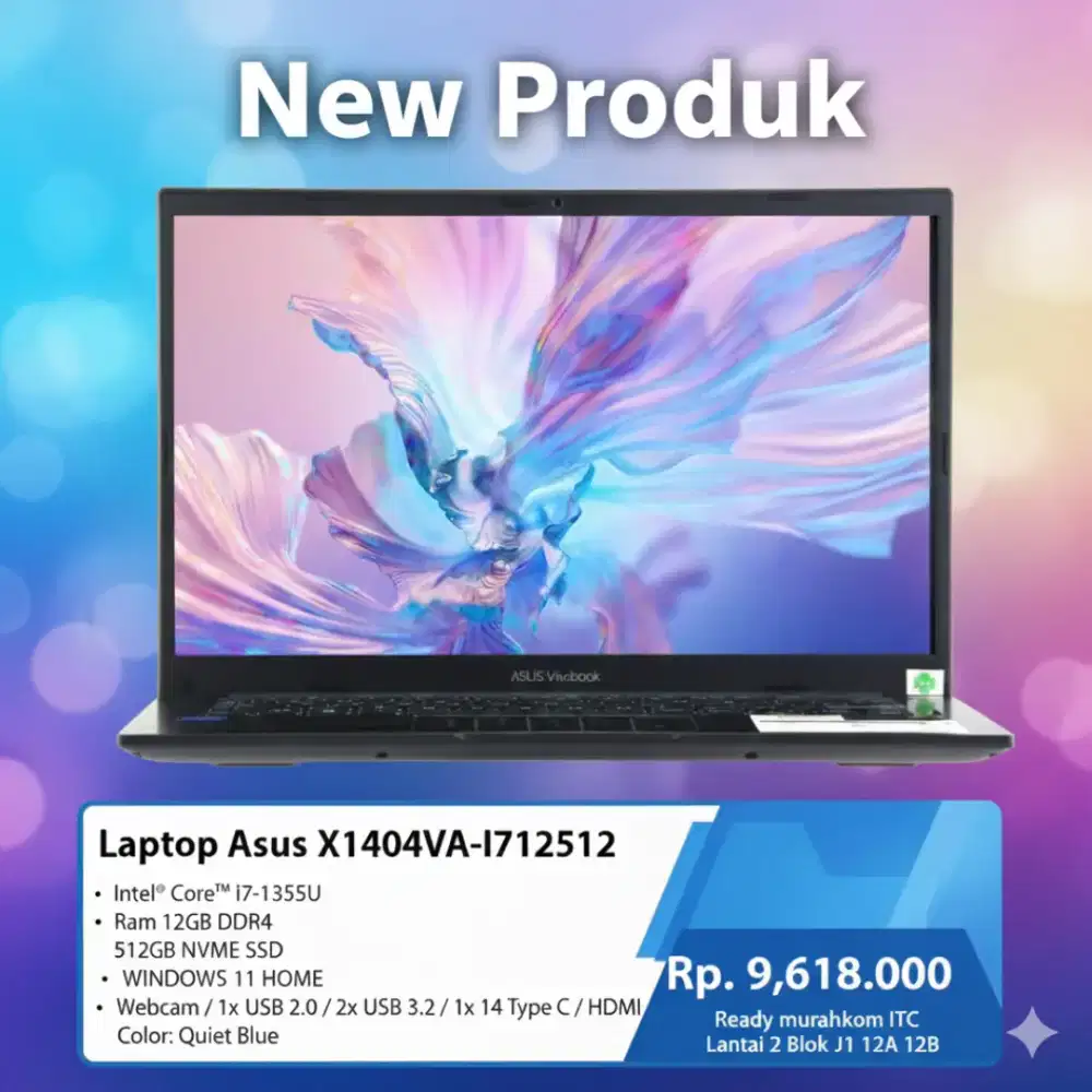 SALE DESEMBER ASUS X1404VA CORE I7 1355 12GB RAM 512GB SSD WINDOWS 11
