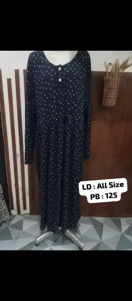 Long dress bahan katun adem