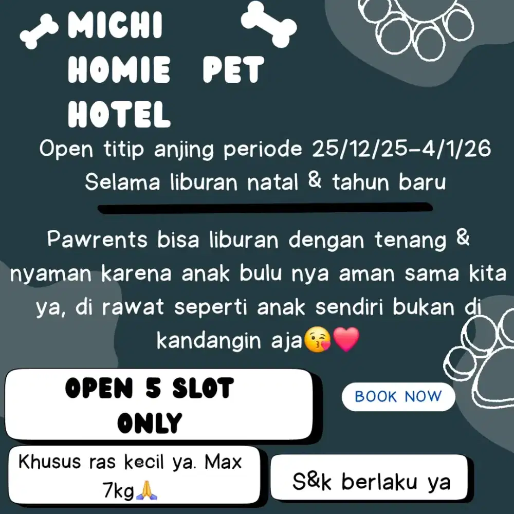 PET HOTEL DI RUMAH, PET BEBAS & BISA MAIN SAMA PET PRIBADI KITA