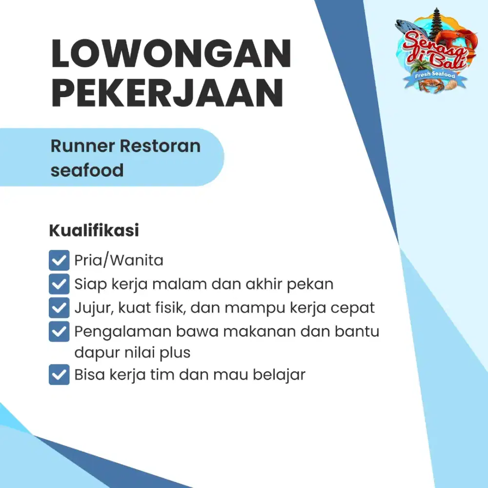loker waiters restoran seafood