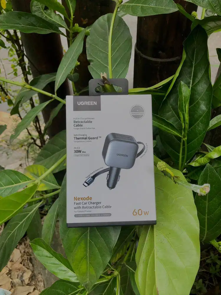UGREEN Nexode Car Charger with Retractable Cable Type-C 60W - 55212B