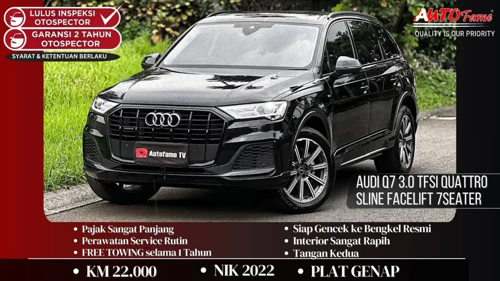 Audi Q7 3.0 TFSi Quattro Sline FACELIFT 7Seater NIK 2022