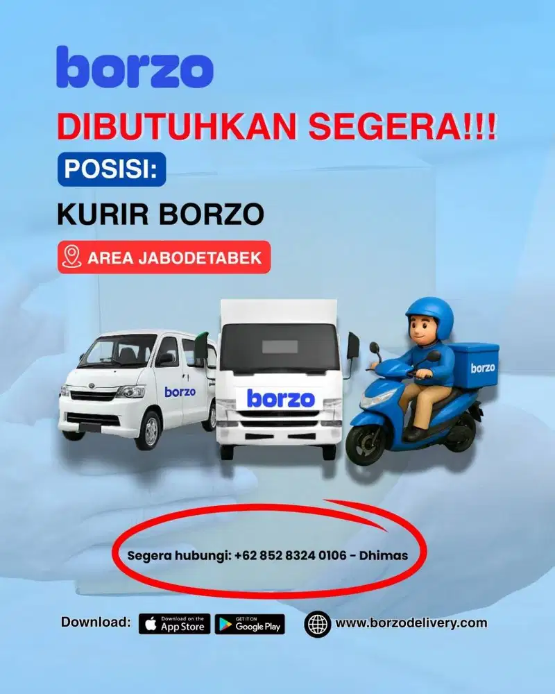 Dibutuhkan Driver Borzo di Jabodetabek