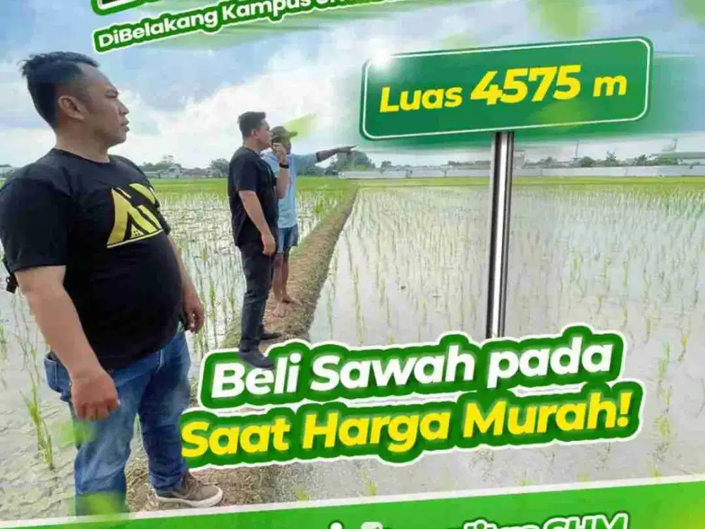 Sawah Dijual Rp 500rb/m Luas 4575 m di Karawang Barat Dekat Kampus UNSIKA 2